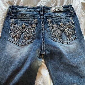 Miss Me Low Rise Skinny Jean Angel Sparkle